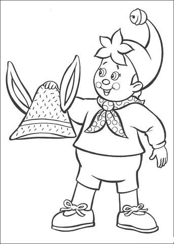 Noddy Holds A Rabbit'S Hat  Coloring Page